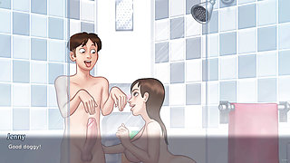 Shower Scene with Cum in Mouth Gameplay