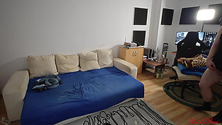 When the neighbor rings the doorbell, the cunt is filled with sperm