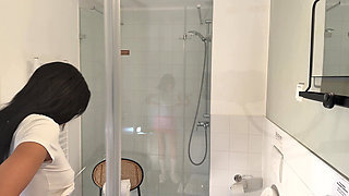 Sexy and Hot Slim College Girl Takes Her Panties off to Flash Tight Shaved Pussy Under Her Skirt