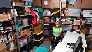 Blond bombshells Ryan & Alexa heat up the office in a steamy clothed romp