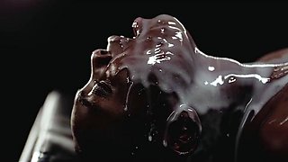 Interracial sex session with bukkake ending for black milf