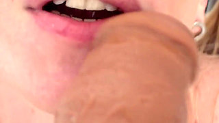 Blonde MILF POV Sloppy Dildo Blowjob Lovense Squirt