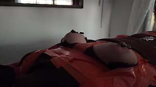 Part 3 - Tape Bondage, Pantyhose Layering, Nipple BDSM, Orgasms