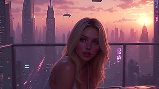 Cloud Level Olivia in the Future Sexy Teasing Showing Her Big Cleavage Part 2