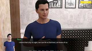 Erotica 6 - Ren Shares Bed with Riley and Lilly and Sees Riley's Cute Boobs