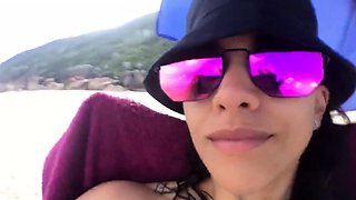 First-time Nudist Hesitates to Undress on Beach