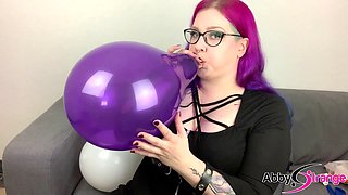 Balloon fetish, jokey, balloon