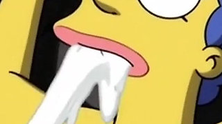 Slut in Chains Takes His Cum. Erotic Fantasy. Cartoon Parody of the Simpsons