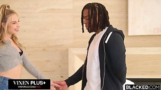 Petite Blonde Cheerleader Kait Fucks BBC For First Time While Boyfriend Is Away