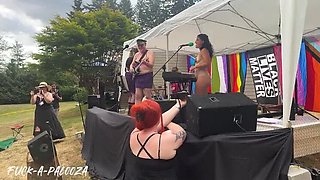 Lesbian Outdoor Orgy on Stage - Fuck-A-Palooza Festival Squirting Show