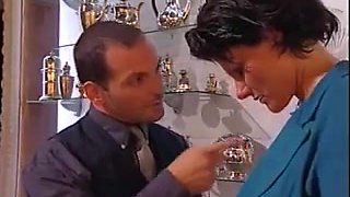 Tall Big Tits Italian Milf fucked by nervous guy