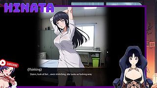 I spy on HINATA while she EXERCISES in the HOSPITAL with a gown and bathrobe, everything is transparent