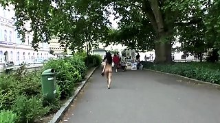 Teen model Nika Nikola naked in public