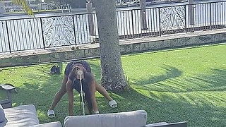 Horny Best Friends Scissoring After Outdoor Workout Session