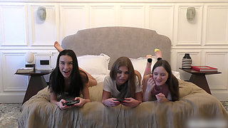 The Girl's Sisters Play Sega and They Are Fucked From Behind