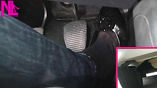Revving with Exhaust Shot in Black Ballet Flats