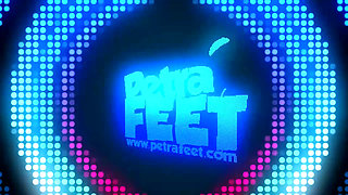 Petra sniffing her feet