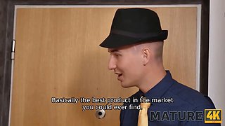 Lilian Black, the dirty and oily mature brunette, gets her natural tits pounded in home video