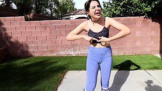 desperate to pee and wetting her panties