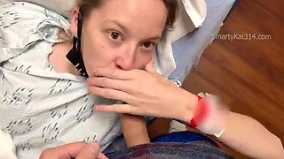 Blonde Nurse Blows Boyfriend in Hospital Pre-Op Room - Almost Caught by Surgeon! Ft. SmartyKat314