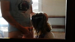 Public Blowjob on the Balcony - She doesn't Care about Neigh