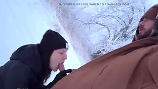 Mya Lane Outdoor Sex in Snow Almost Caught - Amateur MILF Doggystyle Public Fuck