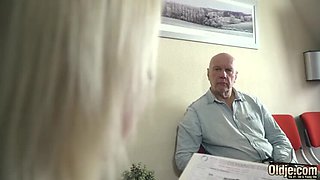 Hot Teen Nurse Marilyn Sugar Sucks and Jerks Off Grandpa's Cock in Hospital