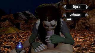 Werewolf Girl Is Riding Cock on Top - Skyrim Hentai Parody