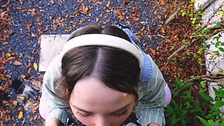 Master fucked the sexy gardener. Cum on her breasts