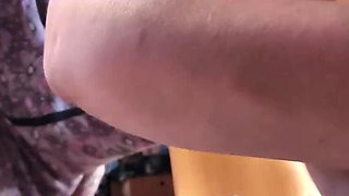 Sexy Russian MILF Flashes No Panties While Washing Floor