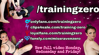 Training Zero Femdom Slave Cumshot Cum Eating Instruction & Cattle Prod Punishment