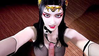 Medusa queen seduces her man in uncensored 3D anime