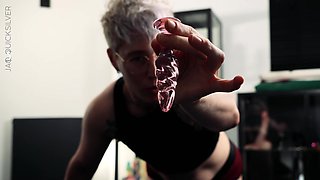 Strap-on POV Training for Pegging - NB Jaq Quicksilver Pegs You for Your First Time - FtM, anal