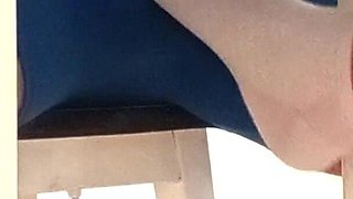 Sockjob & Ruined Orgasm Under Table