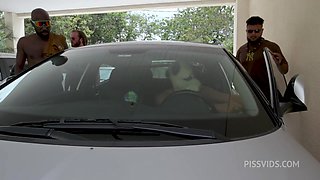 Brasilian pornstar Larissa Leite 4 on 1 DAP with big cocks, DP