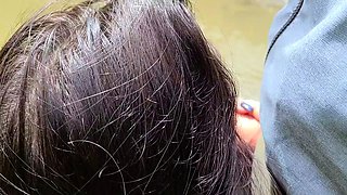 ShesNew Amateur brunette girlfriend POV blowjob handjob