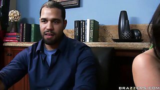 Big-boobed girlfriend Brooke Lee Adams rammed in the office