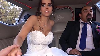 VIP4K. Bride permits husband to watch her having ass scored in limo