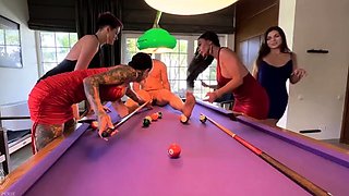Cock and balls punishment for pitiful slave in group session