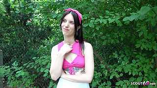German Scout - Skinny Teen Runa Charm Talk to First Casting Fuck