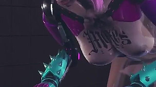 Cyborg Chick Tests Her New Upgrades - Cyberpunk Hentai