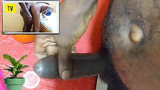 Hot male masturbation while watching porn movie acted by Dicksex & Givensex wet pussy, Enjoyed till my hard core got CUM