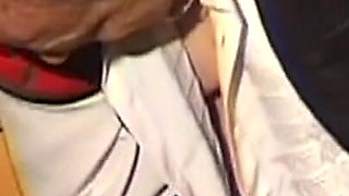 Insatiable Mature MILF Serves Two Men in Leather
