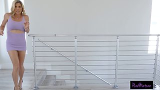 Cory Chase's MILF pussy gets destroyed by her boyfriend's big cock while Let's Daughters watch - PureMature