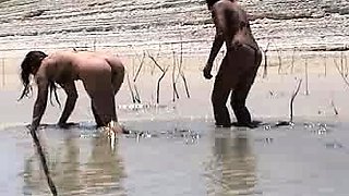 Lesbian amateur couple outdoor rimming and fingering