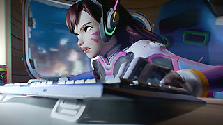 Futa Brigitte Fucks D.va - 3D Overwatch Futanari