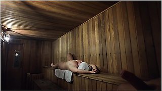 Dick Flash - Public Sauna With Naked Milf She Helps Me