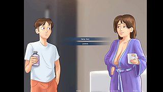 Landlady Lanagameplays shows off her big assets in summertime saga