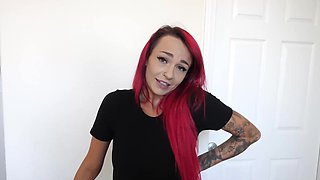 Redheaded hottie Demi Rhoades sucking and POV fucking