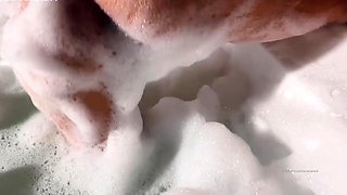 Small tit Mature masturbates on couch